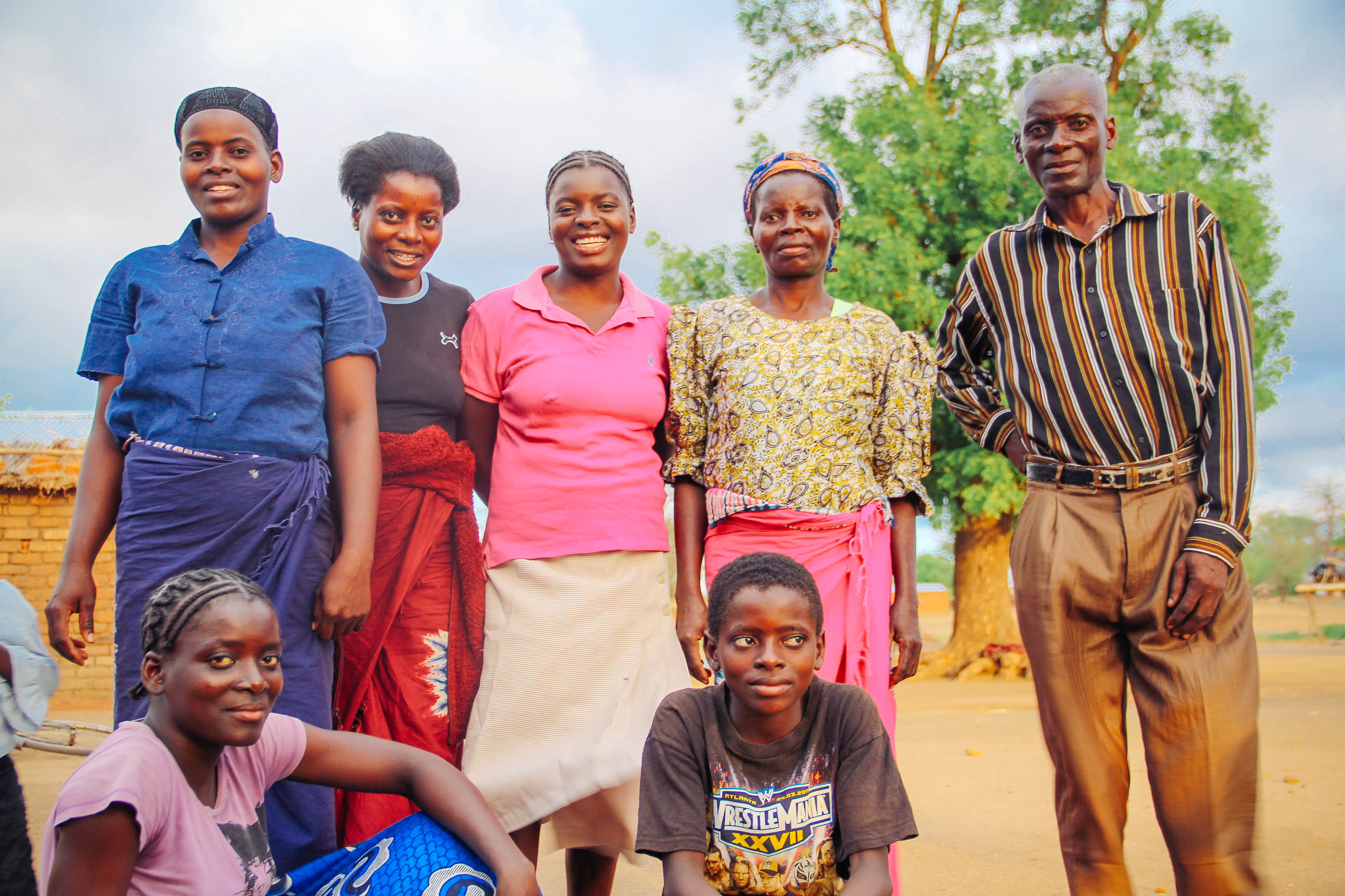 Mary with her family