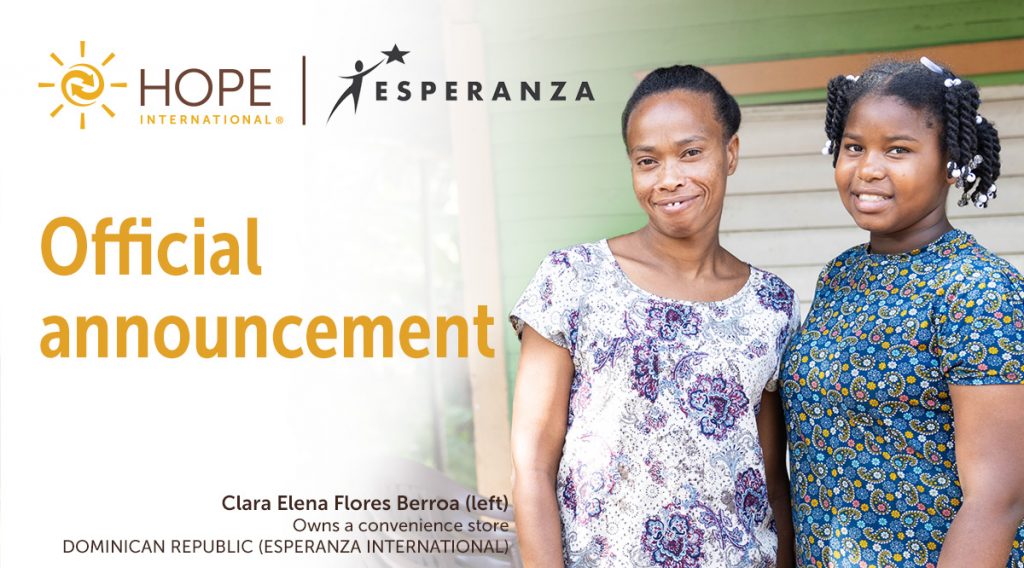 HOPE International | Esperanza official announcement