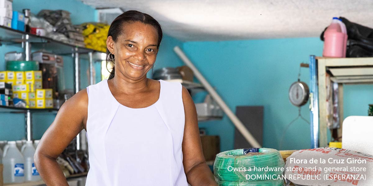 After qualifying for a loan through Esperanza, Flora used the capital to purchase clothing and other goods to sell from her home.