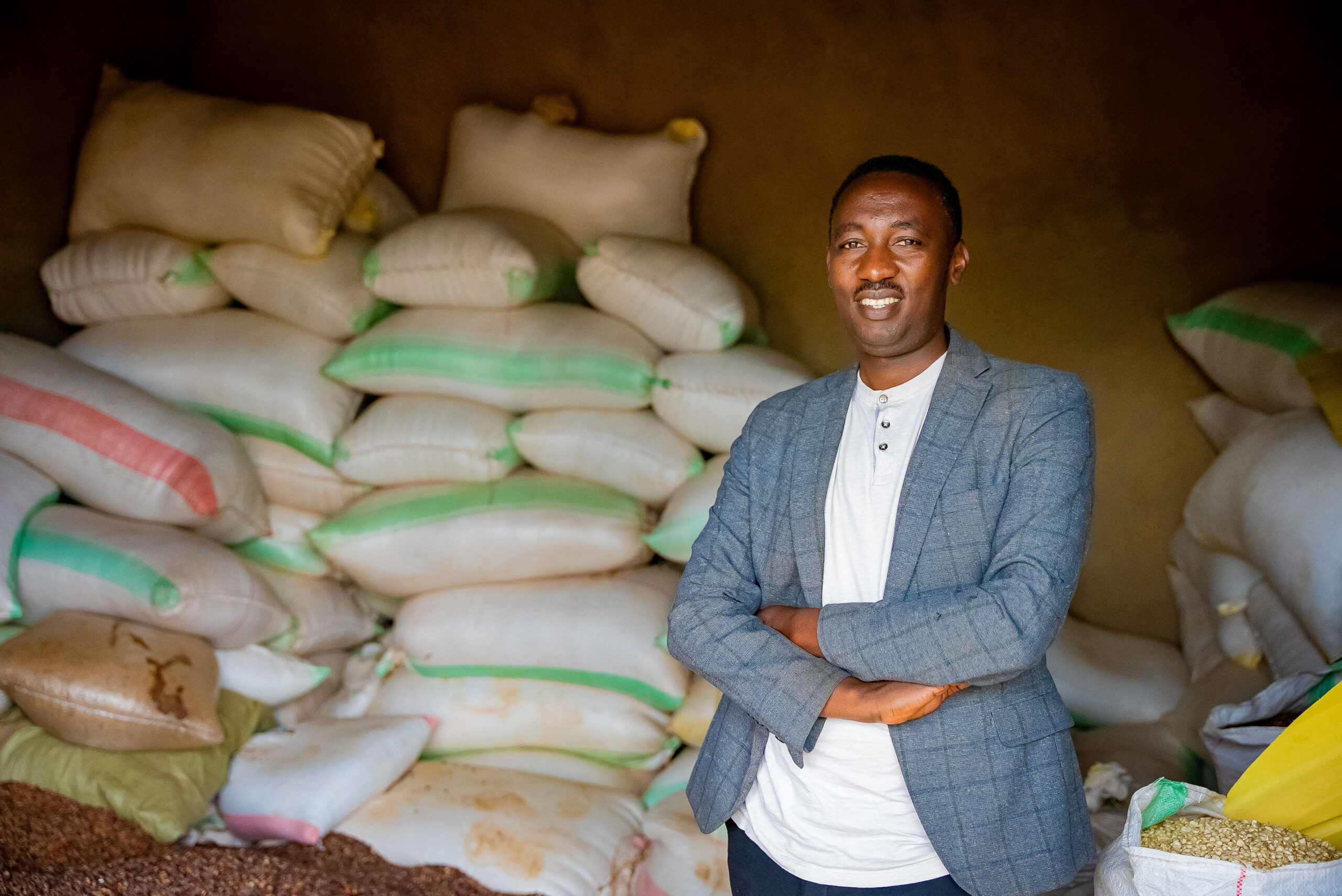 Bosco Nsabimana, Owner of a wholesale crop business in Rwanda. Lifted out of poverty with Urwego bank.