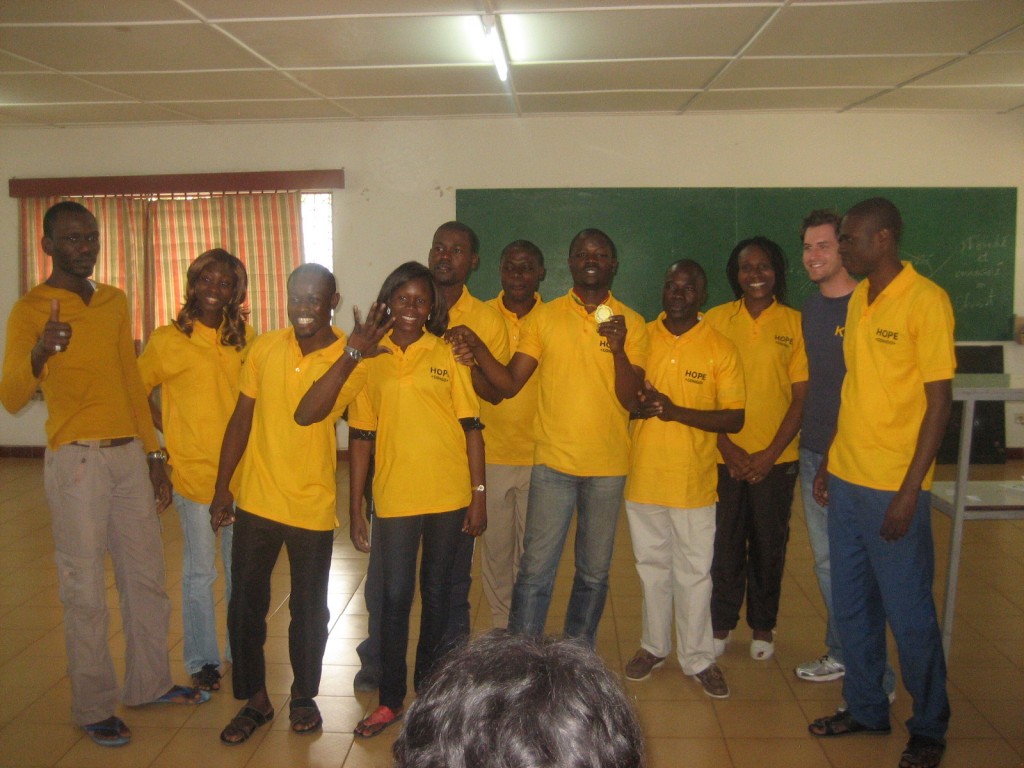 Members of the yellow team
